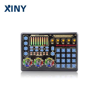 China Live Xiny Professional Multifunctional External Audio Interface USB Audio Recording and Live Broadcast Sound Card with RGB Lights for sale