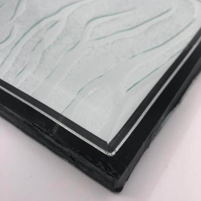 China Desert Sand Pattern Glass Energy Saving Super Spacer Insulated Tempered Glass Unit Price for sale