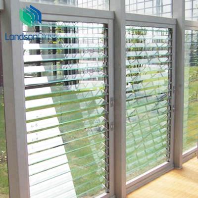 China Bathroom Heat Absorbing Tempered Glass Window Louvres Sheet Price for sale