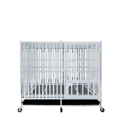 China Stocked 202 Stainless Steel Strong And Heavy Duty All Thicken Square Tube Not Easily Deformed Panoramic Skylight Wicket Dog Feeding Cage for sale