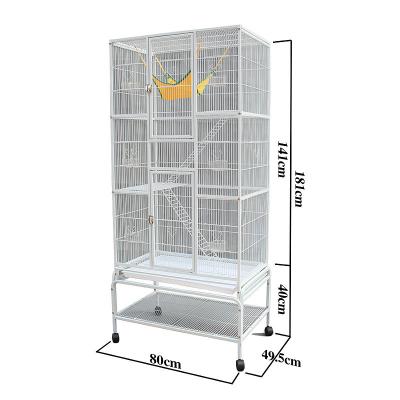 China High Quality Bird Cage Stocked With Bracket Pulleys White Metal Removable Large Luxury Multilayer Bird Cage for sale