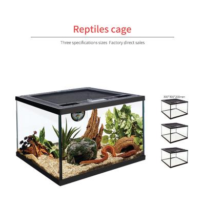 China Simple Stored And Easy To Operate Pet Lizard Reptile Mini Greenhouses Glass Cage for sale