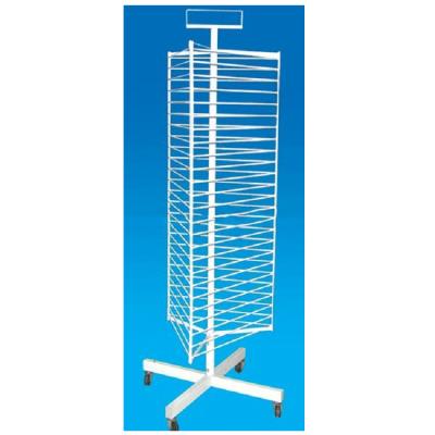 China Free Standing Floor Cabinet Rack 3 Sides Scarf Display Rack High Quality Rotating Powder Coated for sale