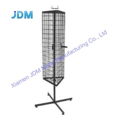 China On Wall Floor Standing Cabinet Rack 3 Sides Scarf Display Rack High Quality Rotating Powder Coated for sale