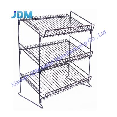 China Corrosion Protection Customized High Quality Retail 3 Tier Book Gift Card Counter Display Rack Cd Or Dvd Counter Display Stand for sale