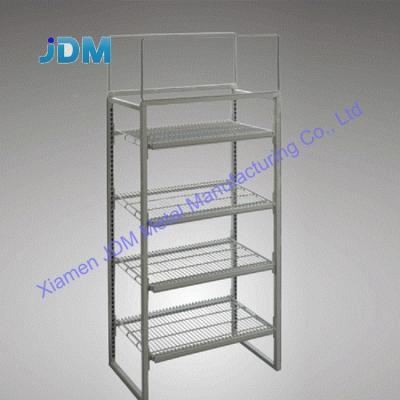 China Corrosion Protection Candy Chocolate Display Cake Shelves Metal Wire Potato Chips Show Rack Metal Rack Wheels Food for sale