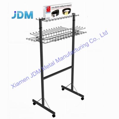 China Factory Direct Selling Free Standing Metal Steel 4 Sides Four Sided Retail Leather Belt Display Rack For Store Supermarket for sale