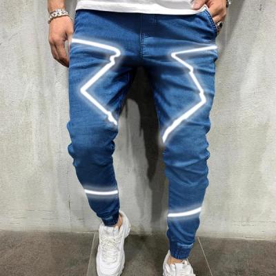 China 2021 Manufacturer Men's Breathable Reflective Jeans Pants M To 3XL Plus Size Jeans Pants for sale