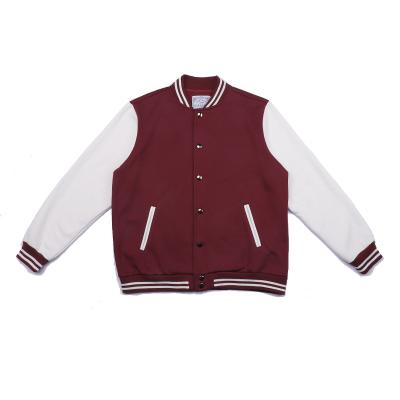 China Durable Custom Printing Long Sleeve Mens Baseball Jacket Mens White Letterman Plain Varsity Jackets for sale