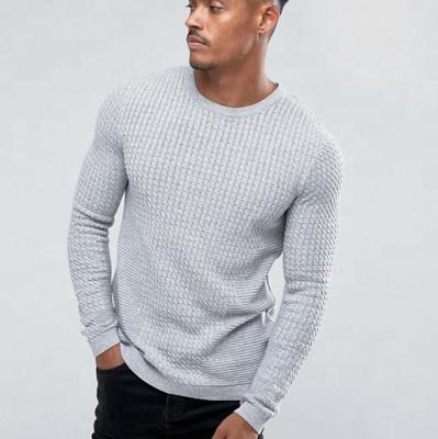 China OEM High Quality Anti Shrink Crew Neck Custom Mens Cable Knit Sweater for sale