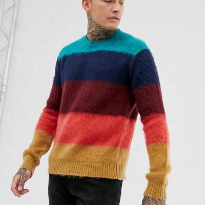 China OEM Anti-shrink High Quality Custom Wholesale Mens Striped Sweater Pullover In Multi Colors for sale