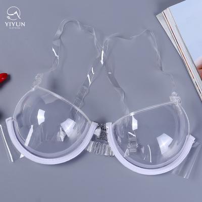 China YiYun QUICK DRY Transparent Disposable Invisible Ladies Invisible Shoulder Straps Gathered No Steel Ring Sexy Female Push Up Bra for sale