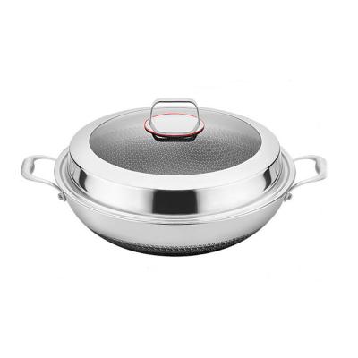 China Factory Direct Viable Turned Stainless Steel Pan Non-Stick High Quality Household Kitchen Utensils for sale