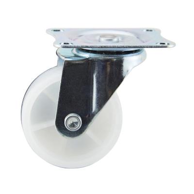 China swivel & 1 2 3 Inch Industrial Light Duty Rigid White PP Galvanized Swivel Fixed Brake Caster Side Wheel for sale