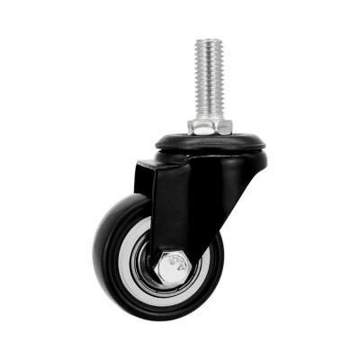 China swivel & Double Ball Bearing Rigid PVC Industrial PU Swivel Brake Light Duty Black Casters for sale