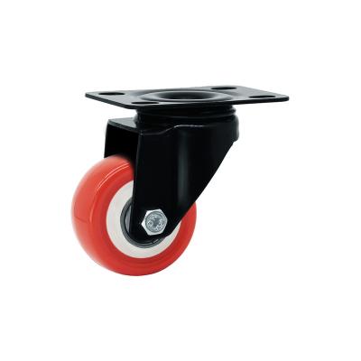 China swivel & Double Ball Bearing Rigid Industrial PVC PVC Swivel Caster Black Red Black Wheel for sale