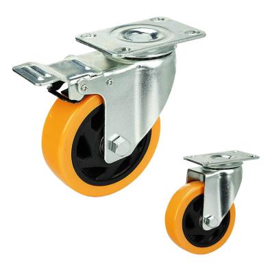 China swivel & Amazon Hotselling 4 Inch Rigid Orange High Quality Trolley Wheel Medium Duty Caster Wheels Industrial Caster for sale