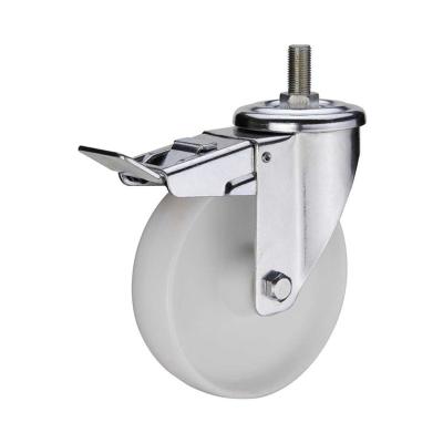 China swivel & High Quality Guangzhou Nylon PA Rigid Wheel Supplier European White 5 Inch 125 Mm Zinc Plate Caster Wheel With Dust Ring for sale