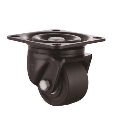 China Low Profile Flat Top Load 50-75mm Swivel M16 Threaded Low Profile Heavy Duty Caster Swivel Nylon Caster Wheels for sale