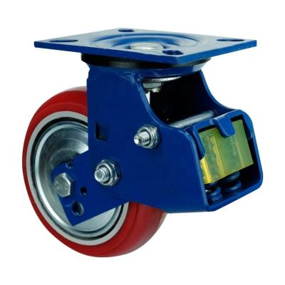 China PIVOT Huarui 300kg Swivel Caster Wheel Shock Absorber Caster with Cut-off Spring Shock Absorbing Rigid Caster for sale