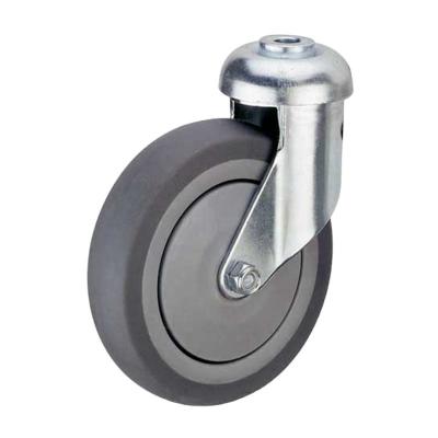 China Wholesale Huarui PIVOT 3/4/5 Inch Tpr Supermarket 125mm Bolt Hole Shopping Cart Wheels Casters for sale