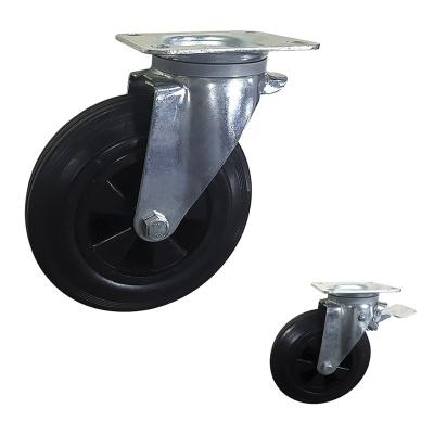 China swivel & China Manufacturer Rigid 6 Inch 150 Mm Diameter Height Dust Ring Rubber PP Core Rear Brake Caster Wheels For Waste Bin for sale