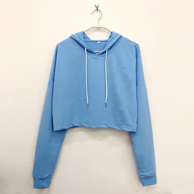 China Custom Wholesale Long Sleeve Windproof Cropped Top Women's Hoodie for sale