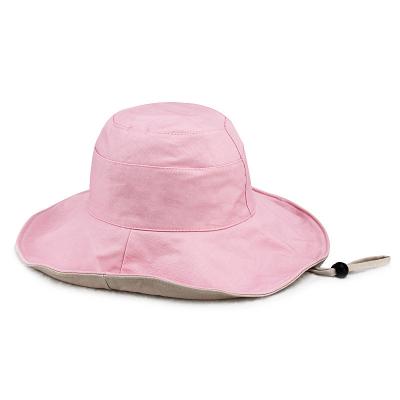 China Reversible Collapsible Casual Wide Brim Bucket Hat With Custom Logo for sale