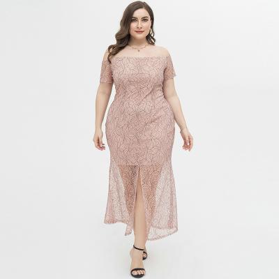 China Summer Breathable Rose Plus Size Dress 2021 Women Clothing for sale