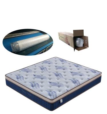 China Hypoallergenic 12 Inch Pocket Coil Spring Bed Mattress Empty Queen Size Rolled Box Packing for sale