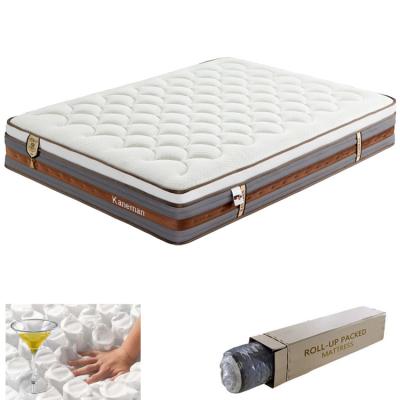 China Euro Compressed Pillow Pocket Coil Top Box Spring Hypoallergenic Mattress Manufacturer China Wholesale Roll Up for sale