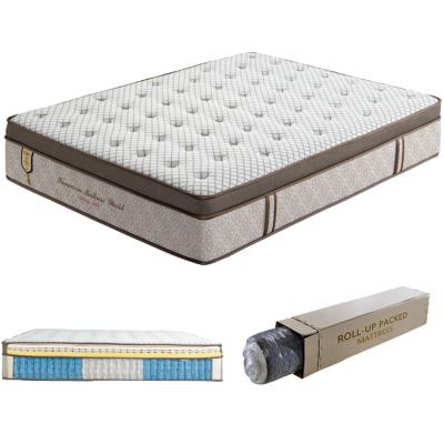 China High End Hypoallergenic Luxury Mini Latex Coil Spring Hybrid Mattress Roll Packing Euro Style Pocket Spring Colchon In Box for sale