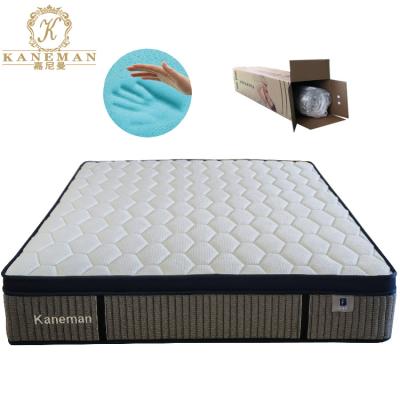 China Colchones Roll Mattress Pocket Coil Spring Gel Memory Foam Mattress Prices Cooling Packing Spring Bed Mattress for sale