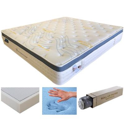 China Colchones Queen Mattress Sleepwell Pocket Coil Spring Bed China Manufacture Cooling Hybrid King Size Mattress for sale