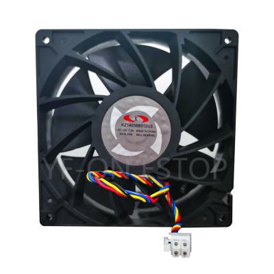 China Axial industrial fan DC 12v 7.2A 7500RPM fan model KZ14038 4pin 6pin computer case fan size140*140*38mm in stock for sale