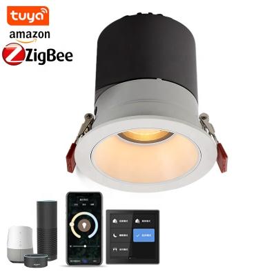 China Industry Tuya Smart Downlight modern wireless zigbee ceiling spotlight rgb led downlight ip65 75mm round 12watt recessed downlight dimmable for sale