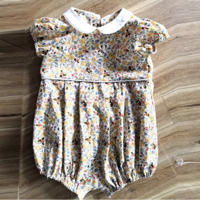 China 100% cotton 100% cotton baby romper clothes 2022 infant short baby boy flowers romper girdles rompers for sale