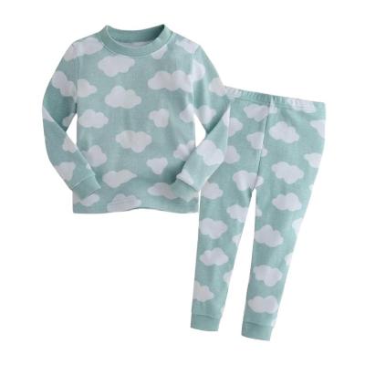 China Autumn Winter Baby Unisex Breathable Cozy Cloud Printed Pajamas Set for sale