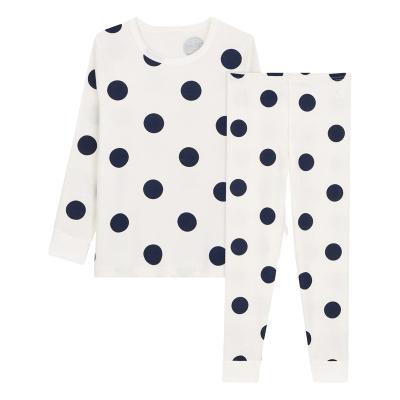 China Autumn Winter Baby Girls Spotty Cute Breathable Pajamas Printed Set for sale