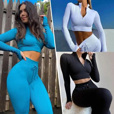 China Custom Logo Yoga Set Breathable Gym Clothing Plus Size Workout Sets Gymwear Set For Women for sale