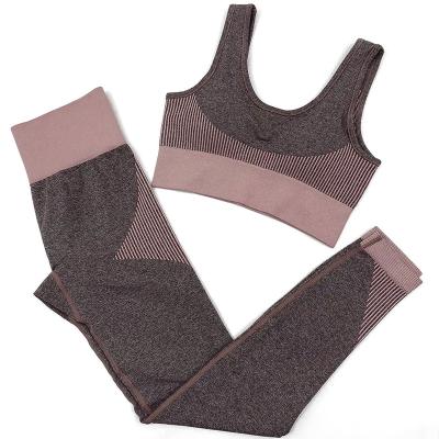 China Breathable 2pc Yoga Set 2021 Women Activewear Seamless Workout Yoga Suit Sports Gym Wear for sale