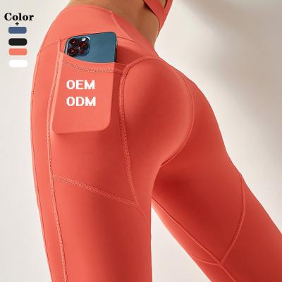 China Fashion Amazon Sportswear Women Activewear Gym Breathable Belly Compression High Waist Women Yoga Pants Gaiters With Pockets for sale