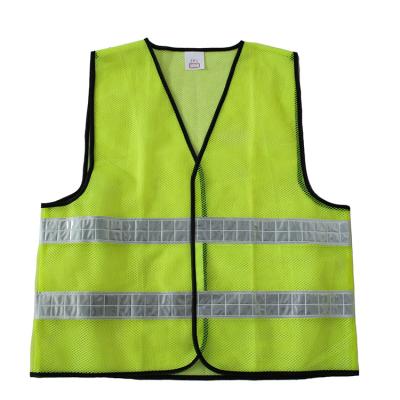 China Breathable High Visibility Mesh Work Green Traffic Reflective Fabric RYSV006 Safety Vest With PVC Tape for sale