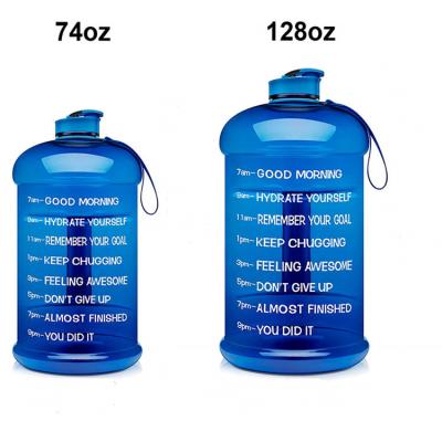 China 2.2L Jug Drinking Water Jug 2.2L Free Leak-proof Wide Leak-proof Motivational Time Marker Sports Plastic Water Bottle BPA Mouth for sale