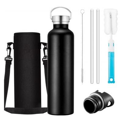 China Wholesale 500ml 750ml 1000ml Sustainable Double Wall Insulated Stainless Steel Sports Drinking Vacuum Tumblers Water Bottle Coffee Mug for sale