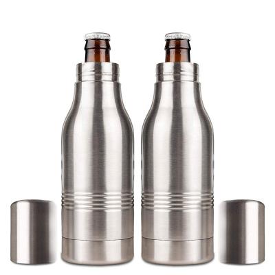 China Customized Sustainable Outdoor Double Walled Insulated Person Stainless Steel 12oz Beer Bottle Drinking Cooler Holder for sale