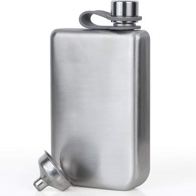 China BPA Free 8 Ounce 18/8 Matte Black Hinge Leakproof Hip Stainless Steel Flask Set For Alcoholic Beverage for sale