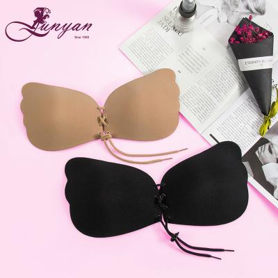 China Special Sponge Sixin OEM ODM silicone breast correction angel wing pull the B underwear non-steel ring invisible bra for sale