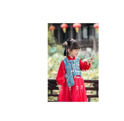 China Boutique Custom Girls' Polyester Factory Summer Han Suit Children's Flavor Costume Girls' Han Chinese Clothing for sale