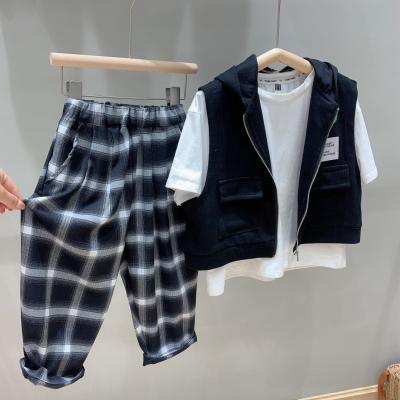 China Good quality kids casual boys long sleeves two-piece suit children's sports casual uniforms new ones for sale